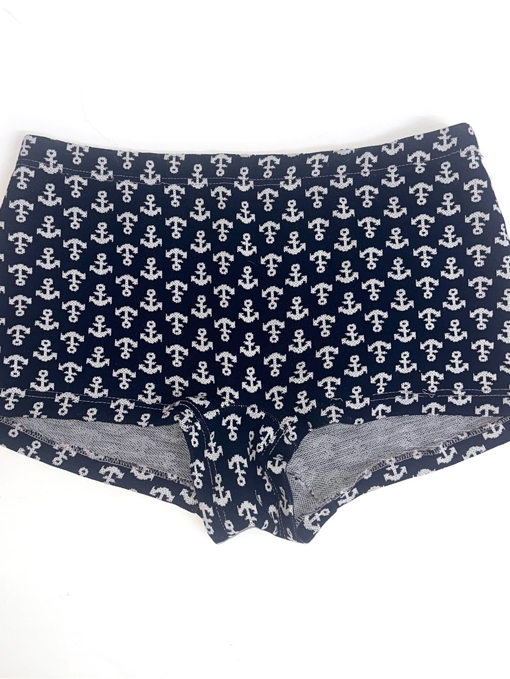 Vintage 1960s Jantzen Anchor-Print Stretch Knit hot pants  - Navy/White